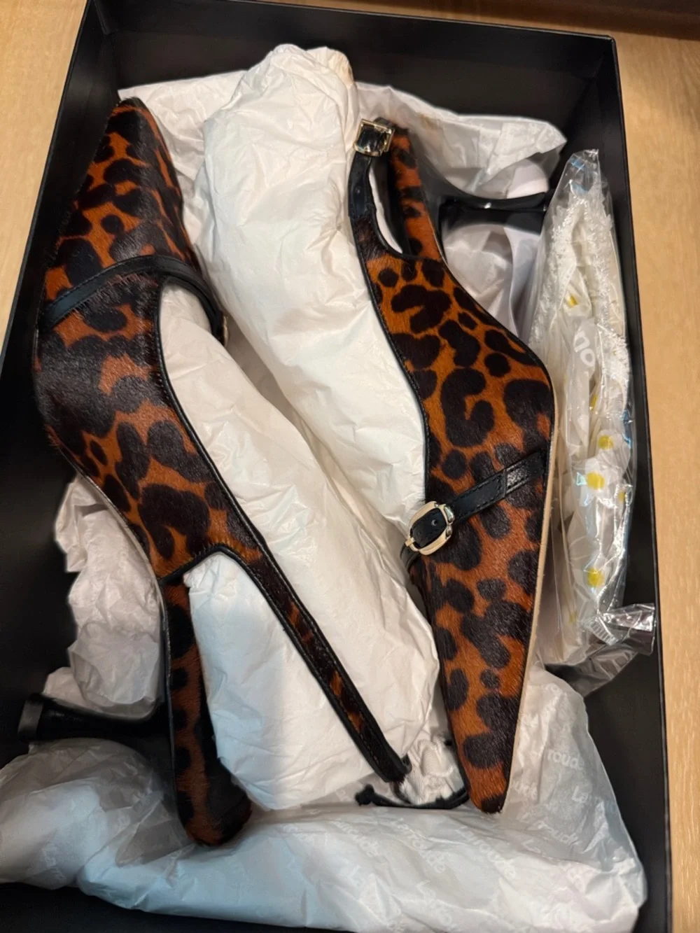 Larroude Ines Leopard Print Slingback Pointed-Toe Heels
